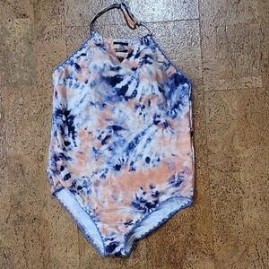 Jessica Simpson Kids Swim One Piece - Blue and Orange Tie-Dye